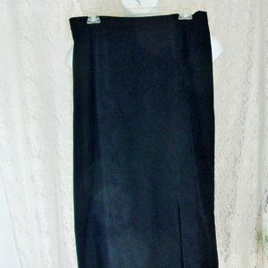 Black Faux Suede Maxi Skirt  NWOT Size 16